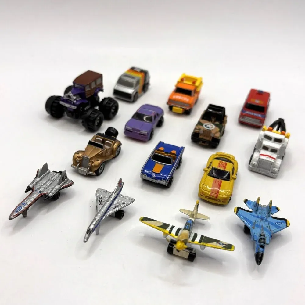 Vintage 1980s Galoob Micro Machines Lot Cars Trucks Aircraft Vehicles Lot of 14